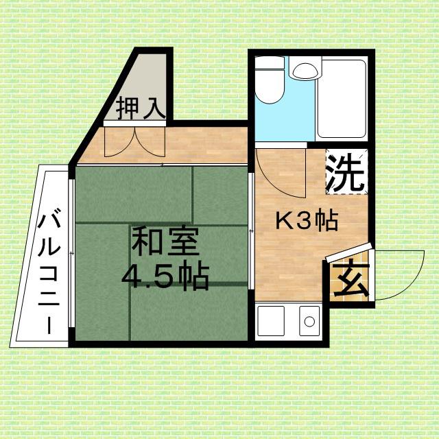 コーポ松井(1K/3階)の間取り写真