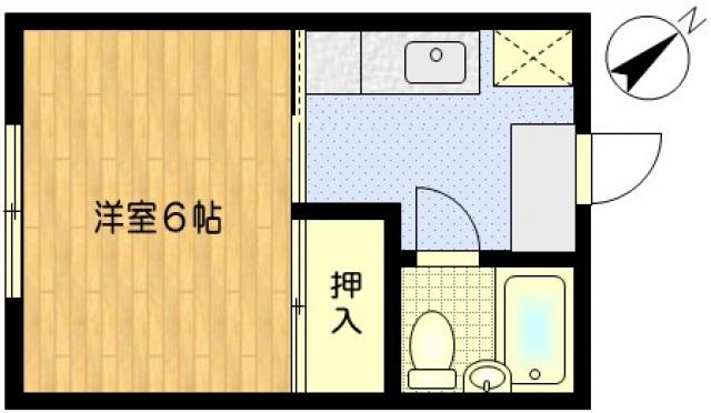 第2営野コーポ(1K/1階)の間取り写真