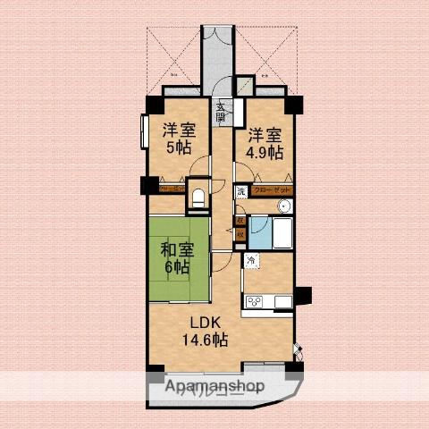 ライオンズヒルズ成増(3LDK/2階)の間取り写真