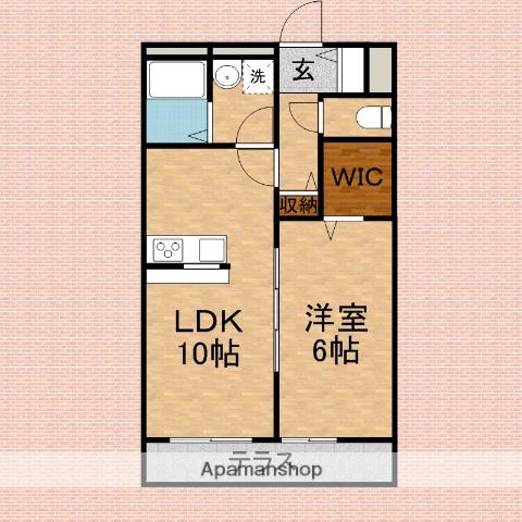 アビテヴェール志木(1LDK/1階)の間取り写真