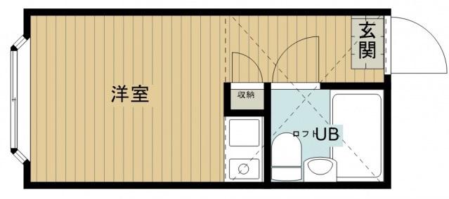 ハイツ新河岸(ワンルーム/2階)の間取り写真
