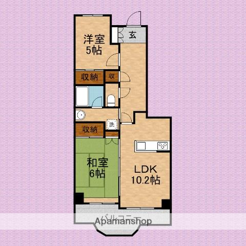 グランドヒルズ(2LDK/2階)の間取り写真