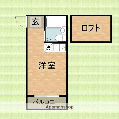 ウエストハイツ(ワンルーム/2階)の間取り写真