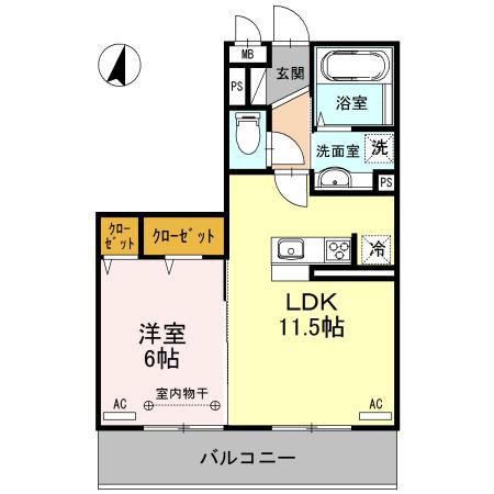 エミネンスⅢ(1LDK/2階)の間取り写真