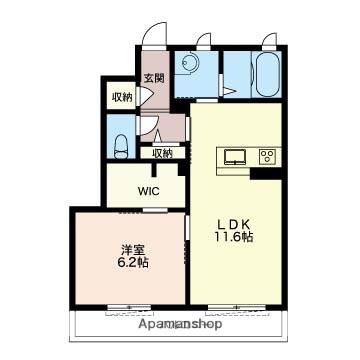ルミエール コトー(1LDK/1階)の間取り写真