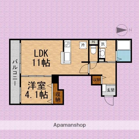 FLEURAGE(1LDK/2階)の間取り写真