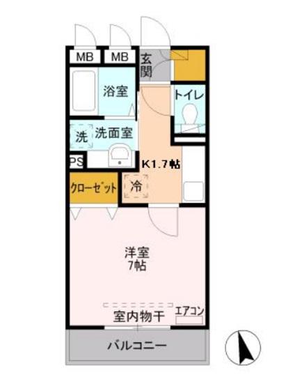 東武鉄道東上線 川越駅 徒歩14分 3階建 築14年(1K/2階)の間取り写真