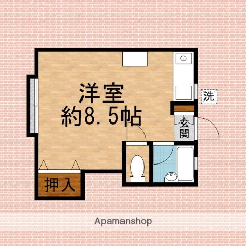 ハイムアサヒK(ワンルーム/1階)の間取り写真