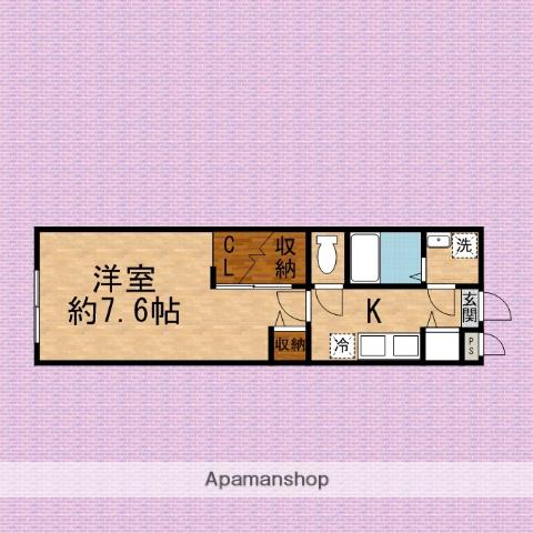 ジェニアル(1K/2階)の間取り写真