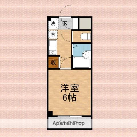 PLUMAS上福岡Ⅱ(1K/2階)の間取り写真