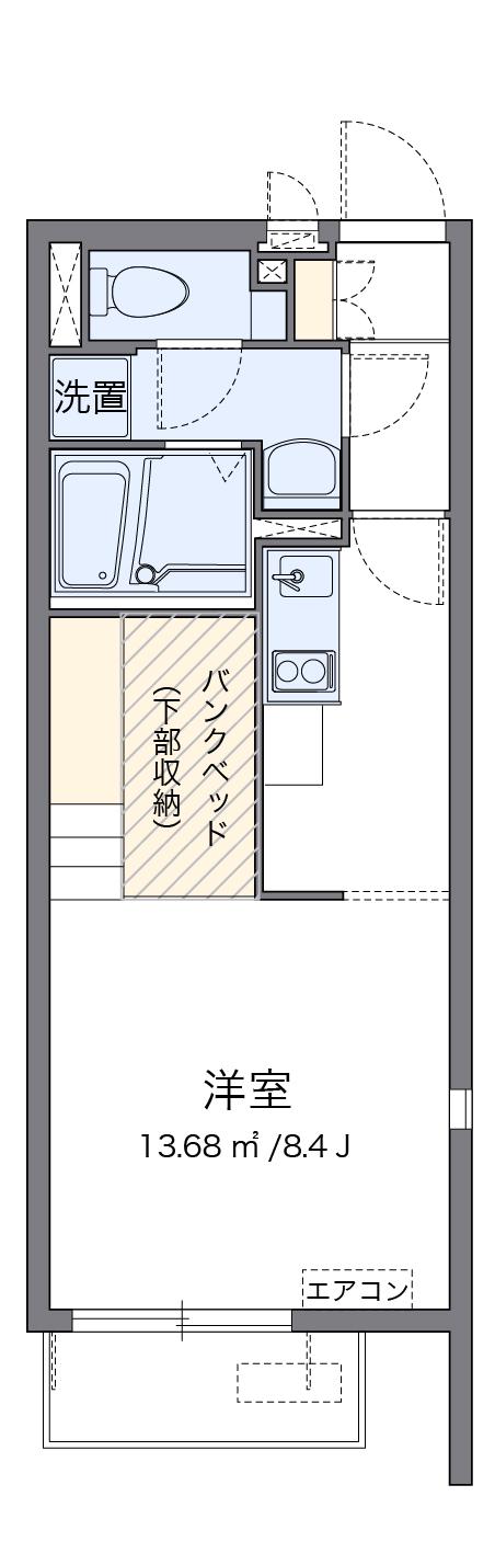 ミランダグリーン ヒルズ(ワンルーム/1階)の間取り写真