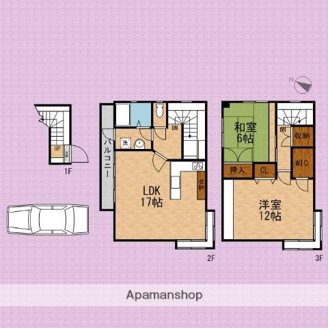 武蔵野線 新座駅 徒歩24分 3階建 築42年(2LDK)の間取り写真