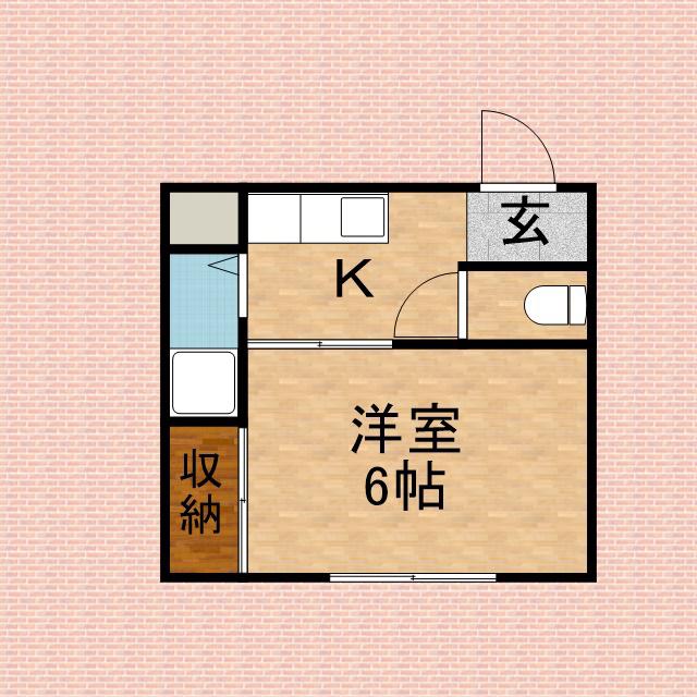 クロノス清水町(1K/1階)の間取り写真