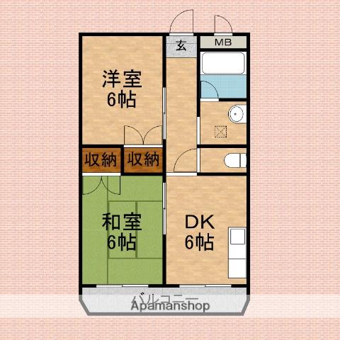 ウィズ志木レジデンス(2DK/5階)の間取り写真