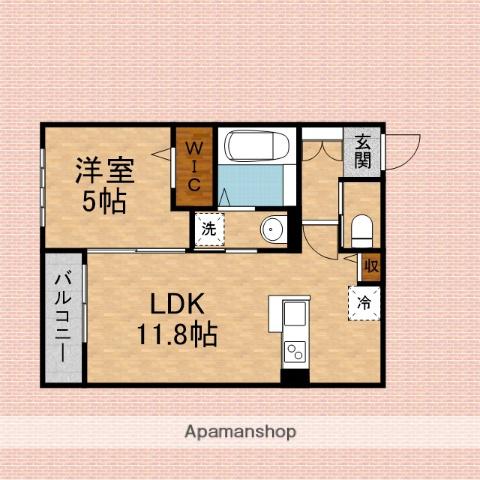 ヌーバルオットー・エディフィシオ システィーナ(1LDK/1階)の間取り写真