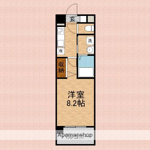 ウエスト アルディール(1K/7階)の間取り写真