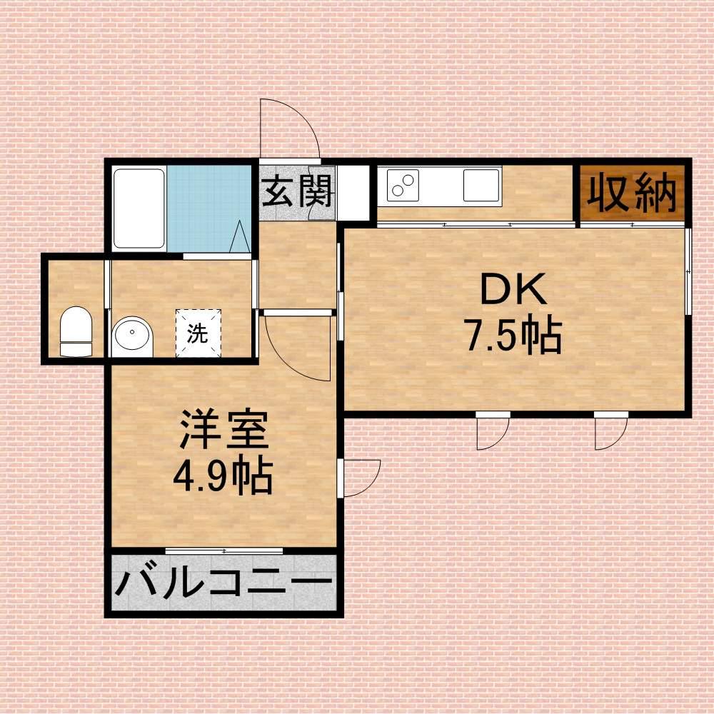 シャーメゾン アズサ(1DK/2階)の間取り写真