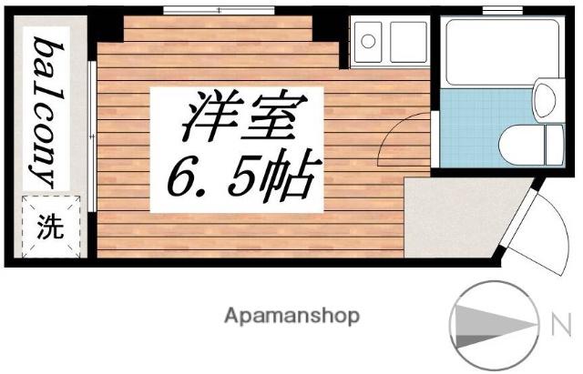 ヴィラ北野(ワンルーム/2階)の間取り写真
