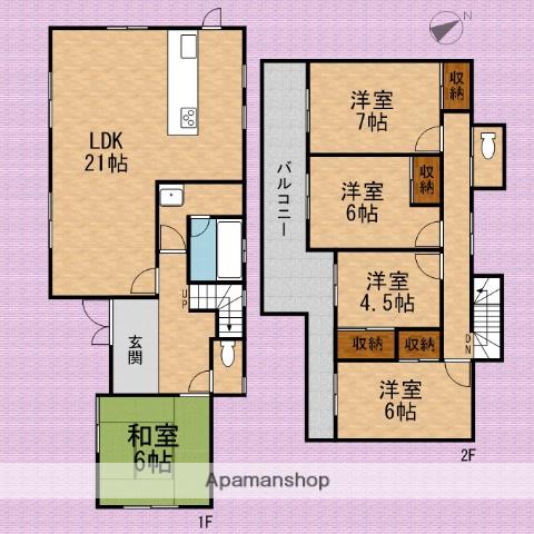 川越線 南古谷駅 徒歩38分 2階建 築18年(5LDK)の間取り写真