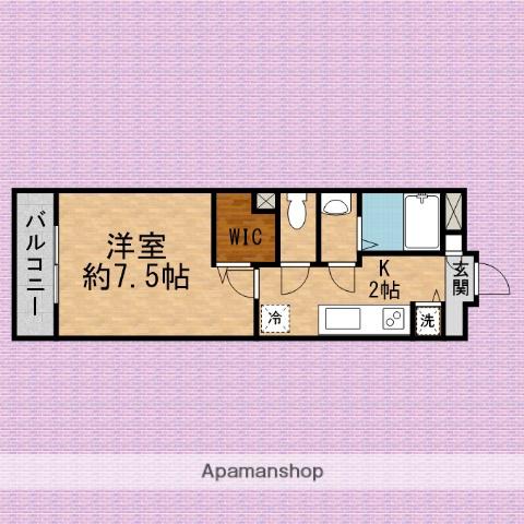 アヴェニール南通町(1K/2階)の間取り写真