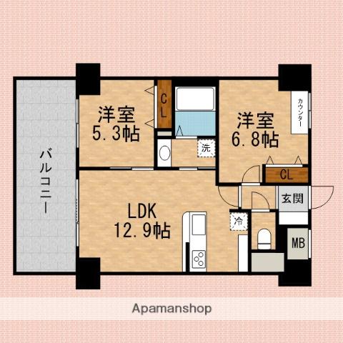 AREA FIVE(2LDK/5階)の間取り写真