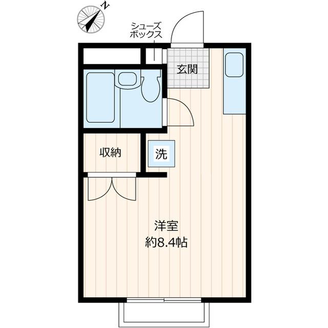 ベルシオン(ワンルーム/2階)の間取り写真