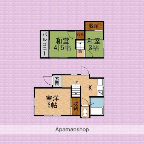 東武鉄道東上線 ふじみ野駅 徒歩28分 2階建 築56年(3K)の間取り写真