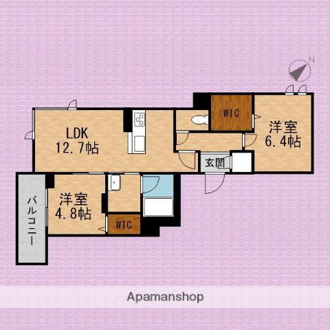 ゼフィール(2LDK/3階)の間取り写真