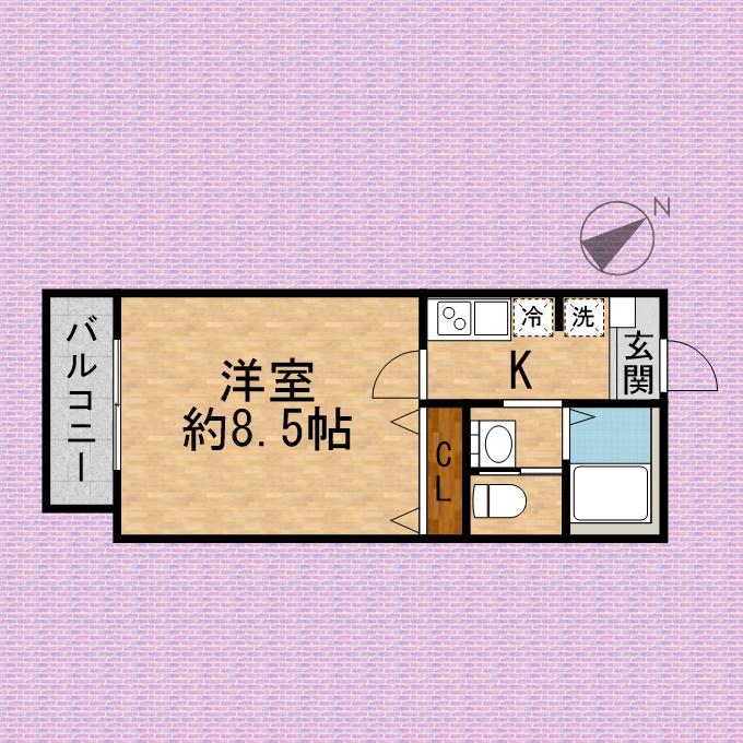 GRAN I NIIZA(1K/1階)の間取り写真