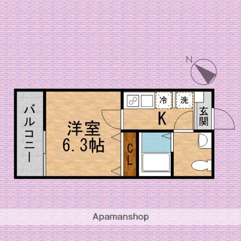 キャメル南古谷駅前通C棟(1K/1階)の間取り写真