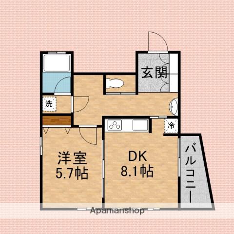 東武鉄道東上線 上福岡駅 徒歩4分 3階建 築16年(1DK)の間取り写真