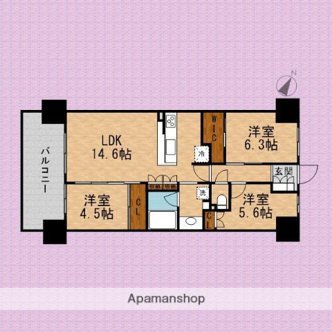 BRILLIACITYふじみ野B(3LDK/13階)の間取り写真