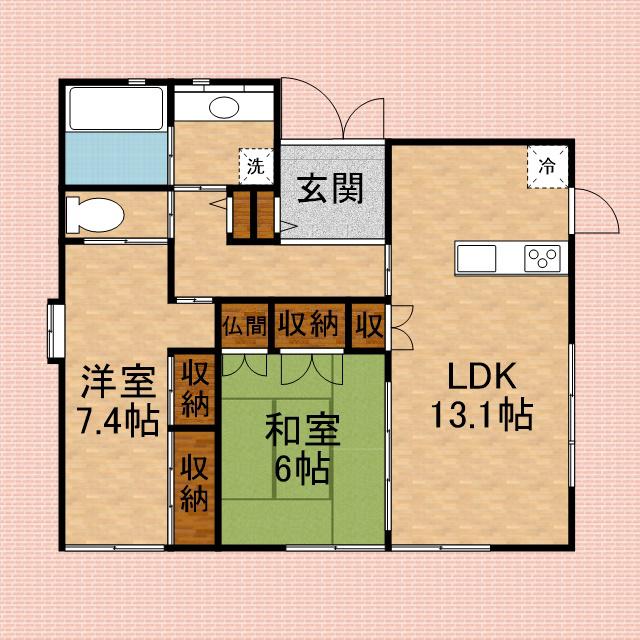 東武鉄道東上線 新河岸駅 徒歩10分 1階建 築13年(2LDK)の間取り写真