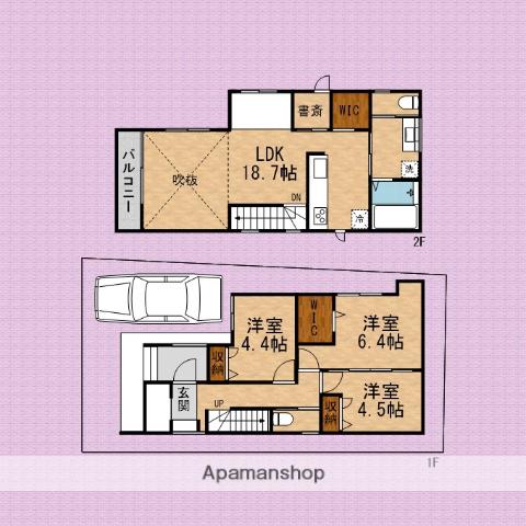 東武鉄道東上線 志木駅 徒歩15分 2階建 築4年(3LDK)の間取り写真