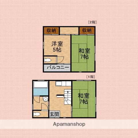 東武鉄道東上線 上福岡駅 徒歩25分 2階建 築36年(3K)の間取り写真