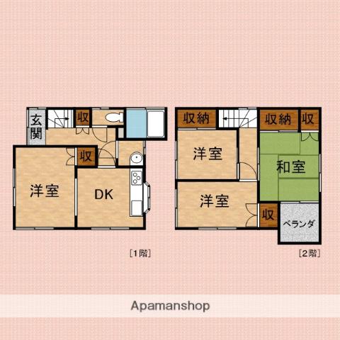 東武鉄道東上線 上福岡駅 徒歩35分 2階建 築45年(4DK)の間取り写真