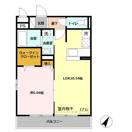 ロワジール(1LDK/1階)の間取り写真