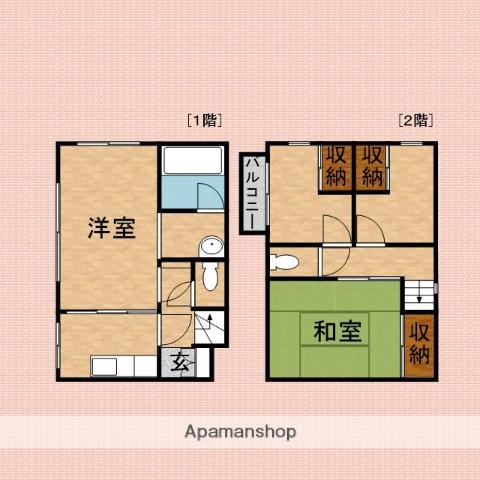 東武鉄道東上線 上福岡駅 徒歩9分 2階建 築45年(3LDK)の間取り写真