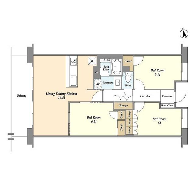 UURコート志木(3LDK/2階)の間取り写真