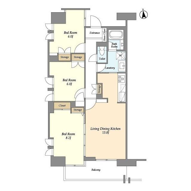 UURコート志木(3LDK/10階)の間取り写真