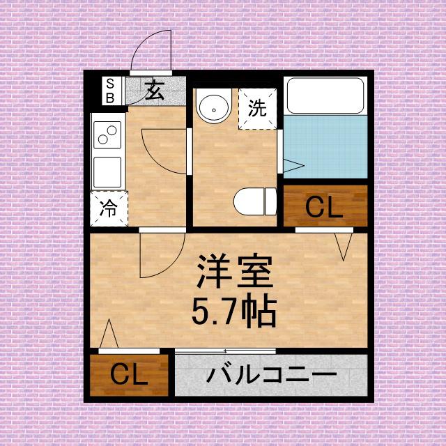 MQUARTO新座Ⅱ(1K/2階)の間取り写真