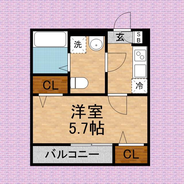 MQUARTO新座Ⅱ(1K/2階)の間取り写真