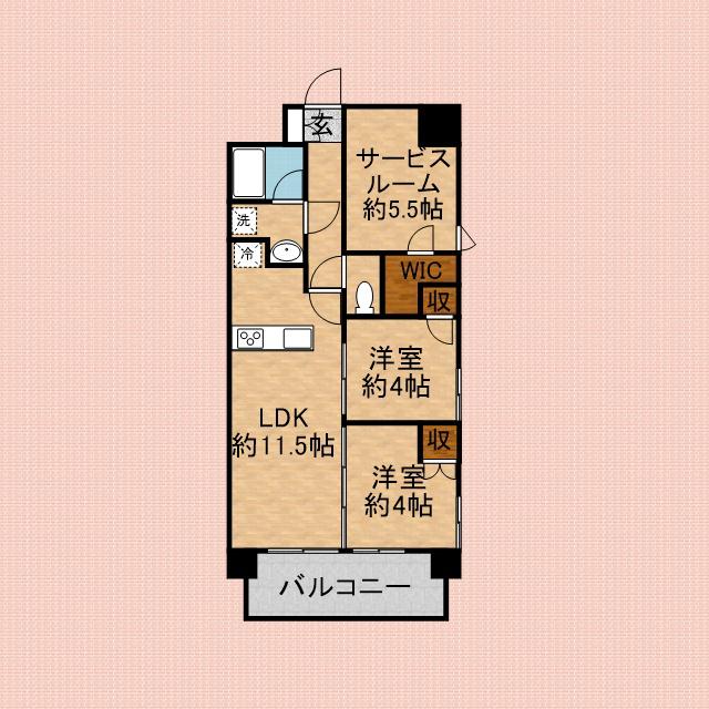 プレシス上福岡(2SLDK/9階)の間取り写真