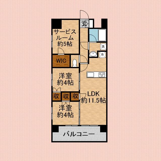プレシス上福岡(2SLDK/3階)の間取り写真