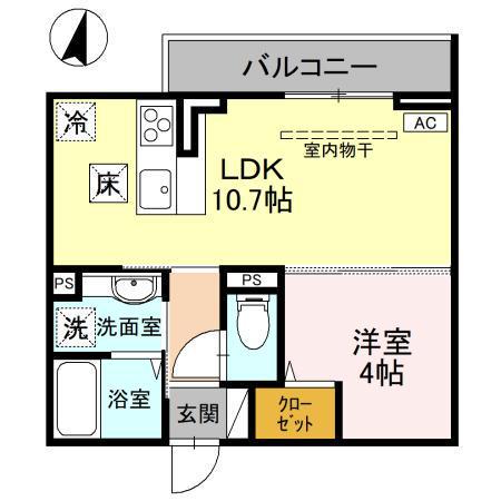 D-SERENO新倉 I(1LDK/1階)の間取り写真