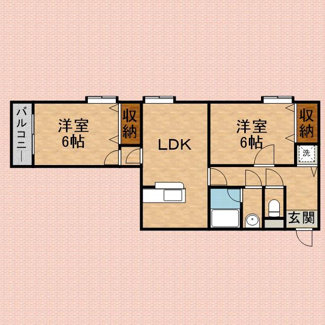 リエスふじみ野北野(2LDK/3階)の間取り写真