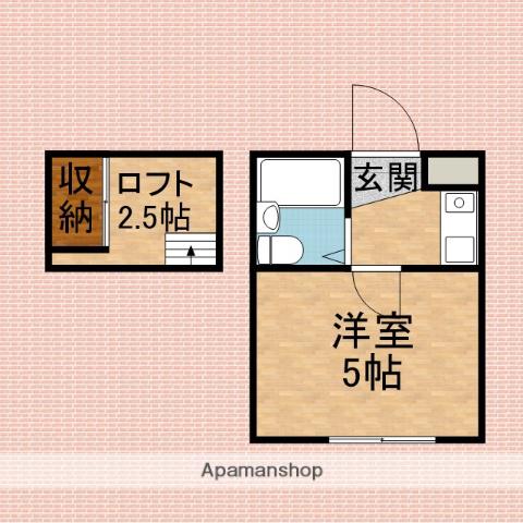 朝霞サンヒルズA(1K/2階)の間取り写真