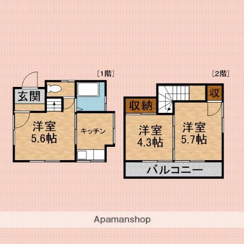 東武鉄道東上線 志木駅 徒歩31分 2階建 築41年(3DK)の間取り写真