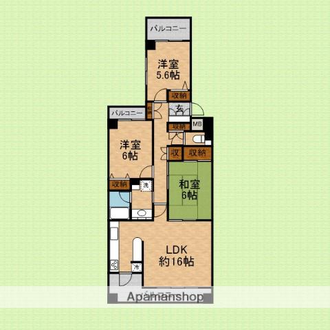 エステ・スクエアふじみ野B(3LDK/7階)の間取り写真