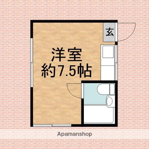 コーポクレ(ワンルーム/2階)の間取り写真